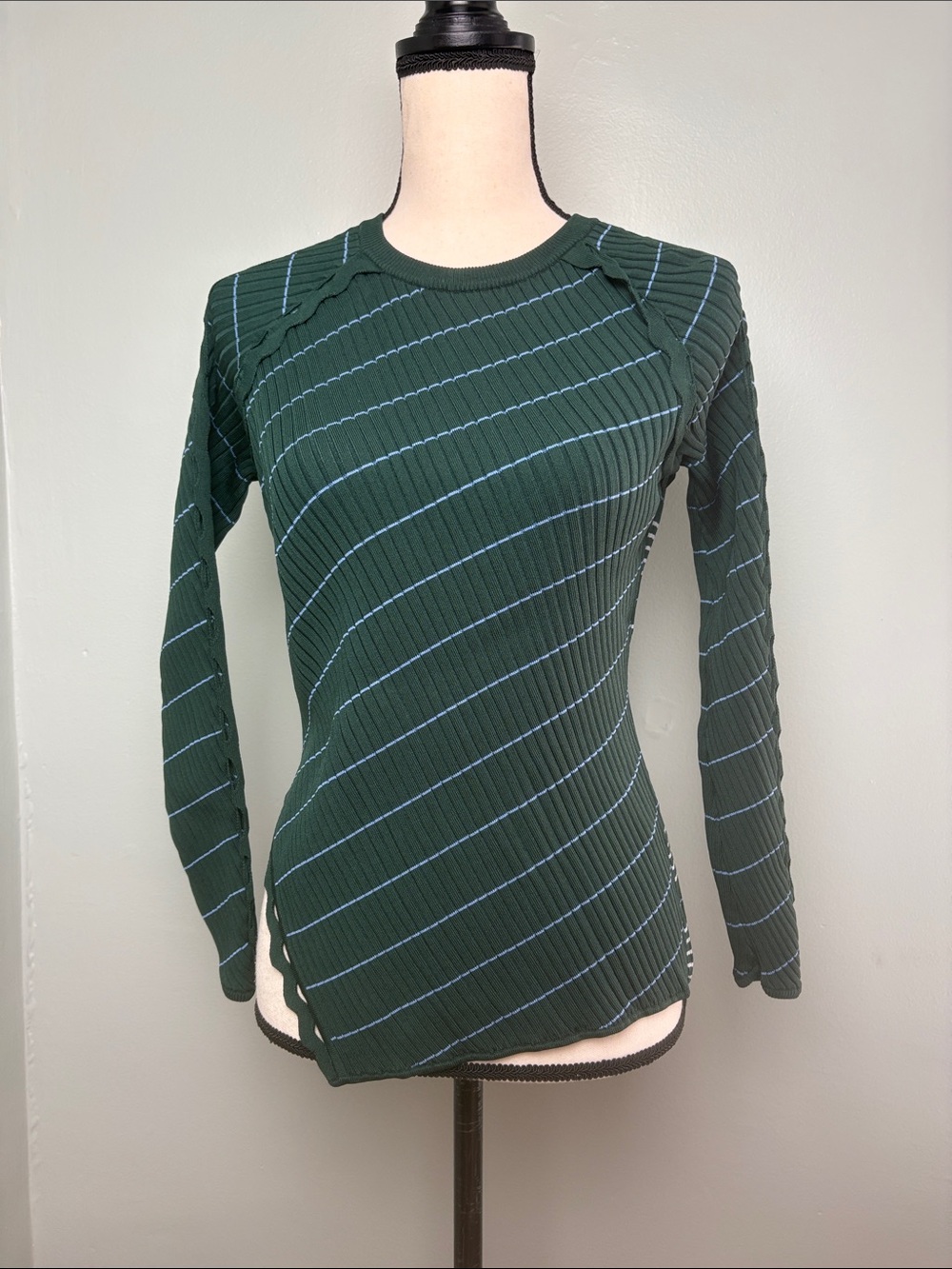 Jonathan Simkhai Zigzag Striped Arm Cutout Long Sleeve Top